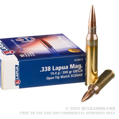 Lapua Scenar Ammo 338 Lapua Magnum 300gr Hpbt 338 Lapua Magnum 300gr Open Tip Match 10box