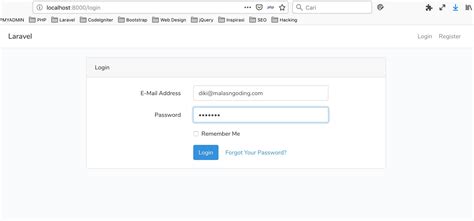 laravel login tutorial