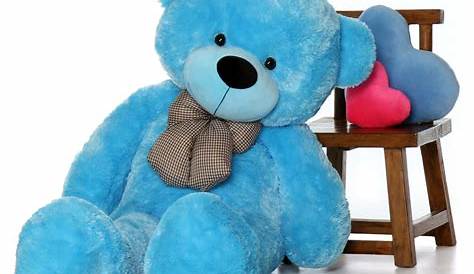 Happy Cuddles 60in Big Blue Plush Teddy Bear - Giant Teddy Bear