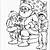 large christmas santa cartoon color pages in color