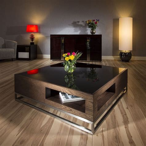 Large Designer Rectangular Coffee Table Black Gloss Modern 1400x800mm