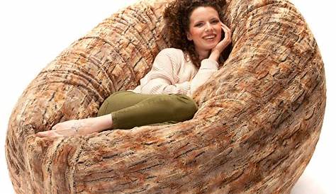 Large Pouf Chair Crochet Round Ottoman Nursery Footstool Furniture