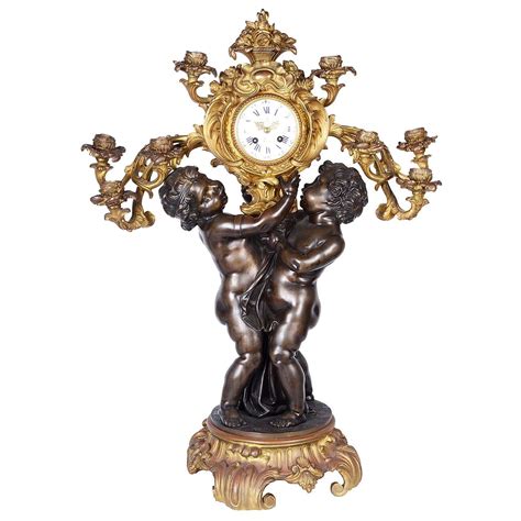 Large Antique Cherub Clock