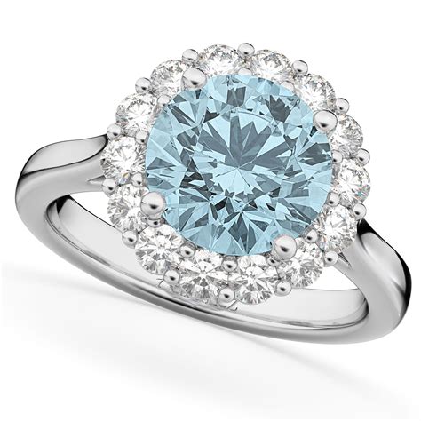 large aquamarine diamond engagement rings