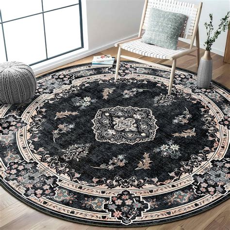 Large Black Circular Rugs