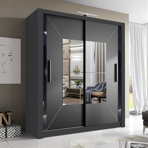 Large Black Mirror Wardrobe