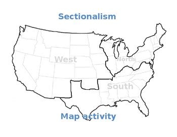 Large Blank Printable Sectionalism Map