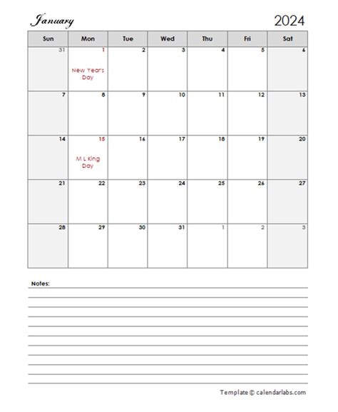 Large Box Calendar 2024