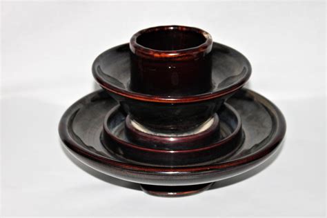 large brown ceramic insulators