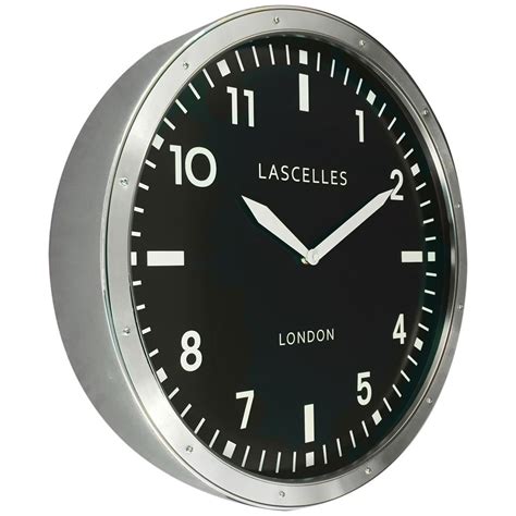 Large Brushed Chrome Wall Clock