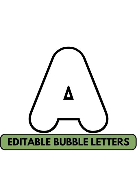 Large Bubble Letters Printable