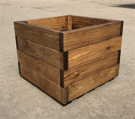 large cedar square planter box