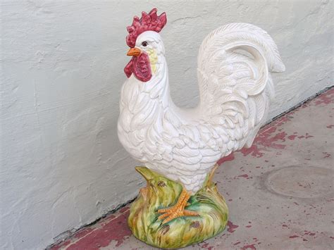 large ceramic roosters for kitchen