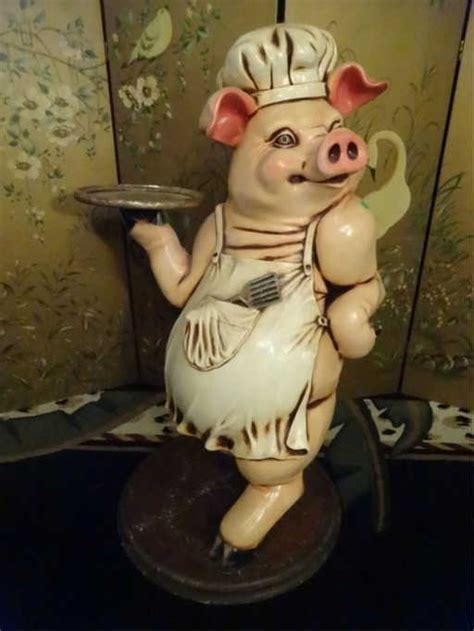 Large Chef Pig Statue
