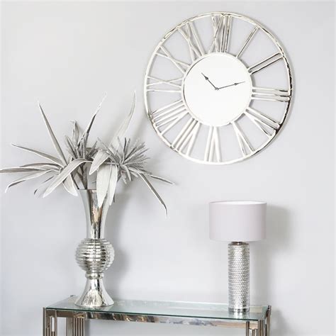Large Chrome Wall Clock The Range