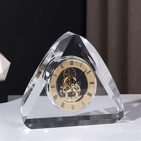 Large Crystal Table Clock