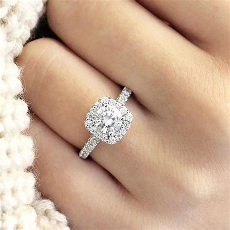 large cubic zirconia engagement rings