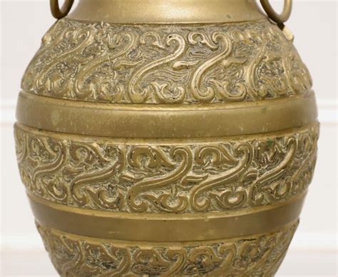 Large Decorative Brass Urns