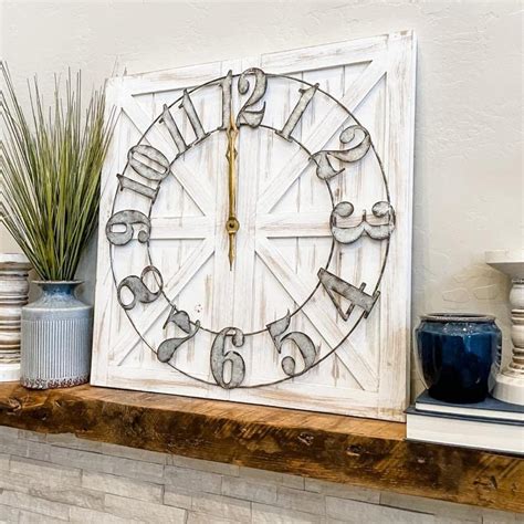 Large Farmhouse Square Clock