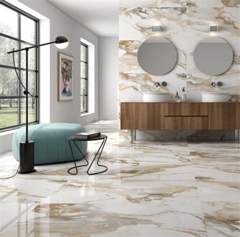 large format marble look tile