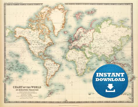 Large Format Vintage Map Printable
