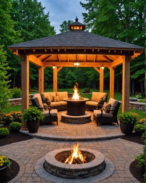 Large Gazebo With Fire Pit