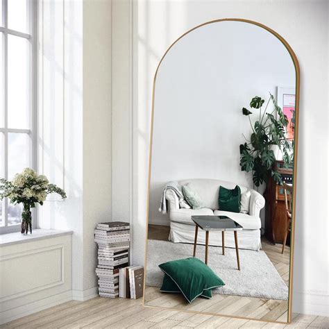 Large Gold Arch Floor Mirror