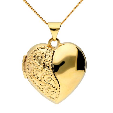 large gold heart locket