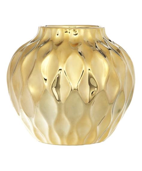 Large Gold Round Vase