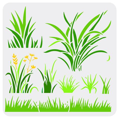 Large Grass Wall Stencils Printable