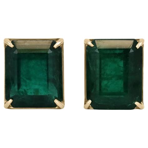 Large Green Stud Earrings