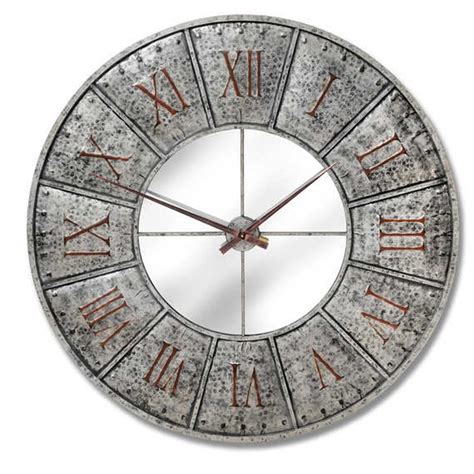 Large Grey And Copper Wall Clock