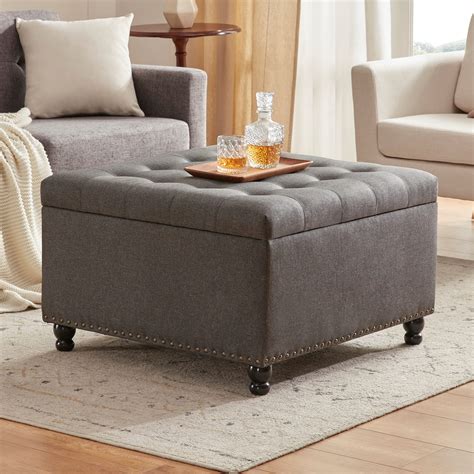 large grey storage ottoman