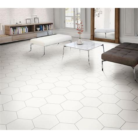 large hexagon tile flooring