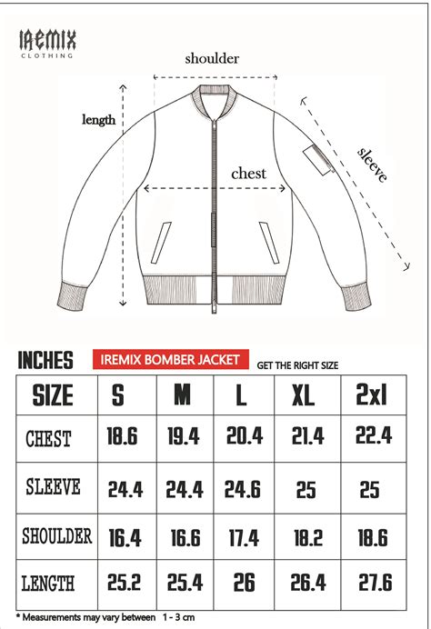 Large Jacket Size Measurements