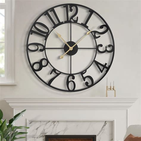 Large Kitchen Clock Black