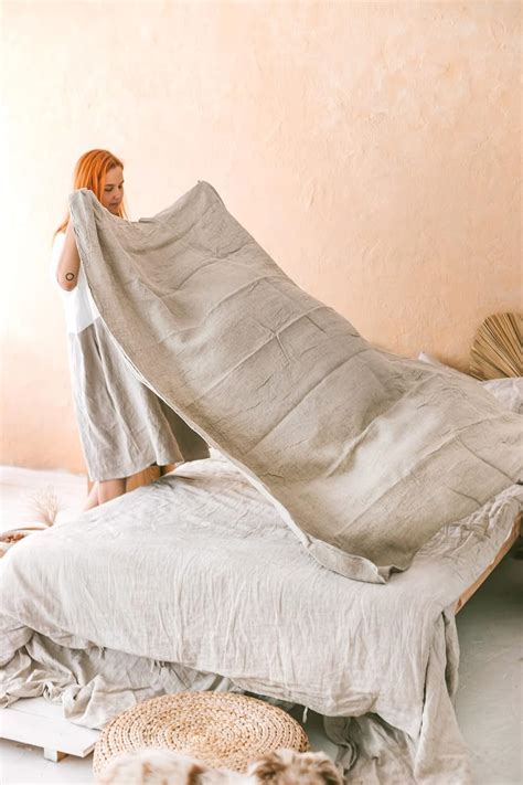 Large Linen Bed Throw