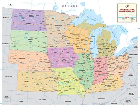 Large Map Of Usa Printable Mid West