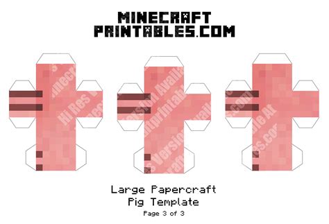 Large Minecraft Pig Printable