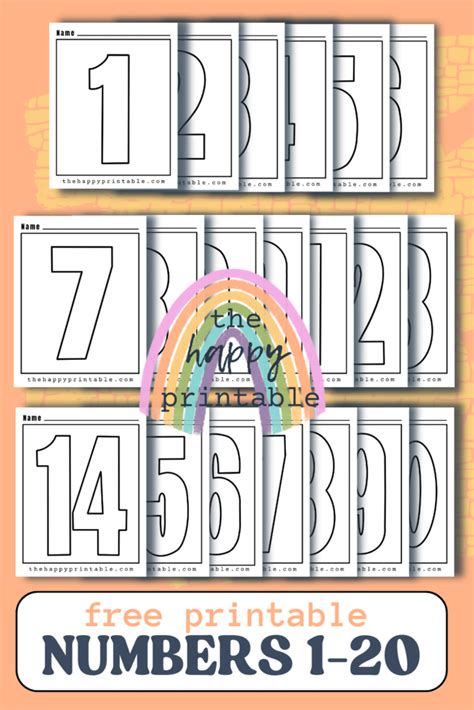 Large Numbers Printable 1 20