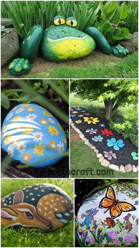large painted garden rocks