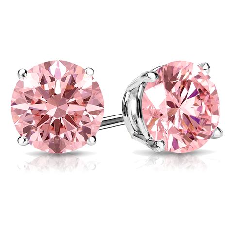 Large Pink Stud Earrings