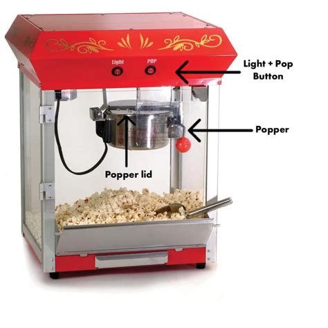 large popcorn machine instructions