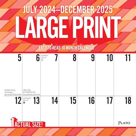 Large Print Calendar Printable