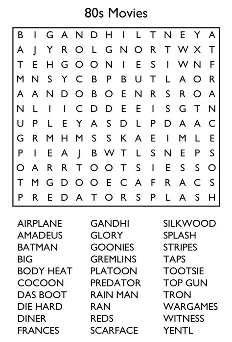 Large Print Word Puzzles Printable