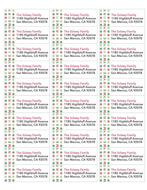 Large Printable Address Labels