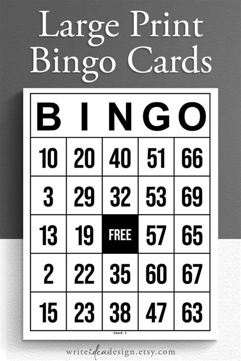 Large Printable Bingo Cards