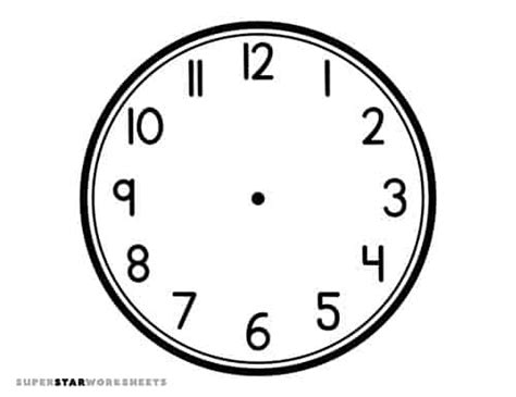 Large Printable Clock Template High Quality