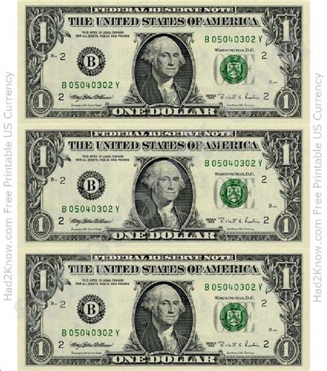 Large Printable Dollar Bills
