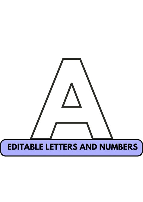 Large Printable Editable Letters